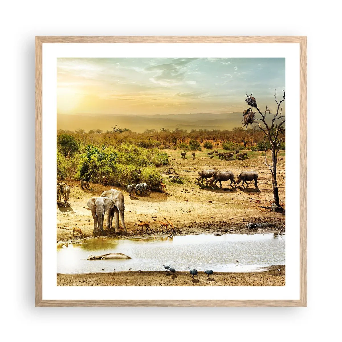Poszter világos tölgy keretben - „Z Edenu zaś wypływała rzeka…" - 60x60 cm