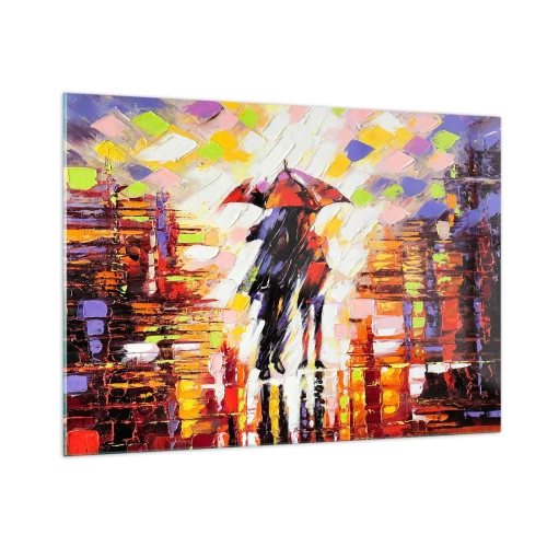 Üveg kép - Együtt az éjszakában és az esőben - 100x70 cm