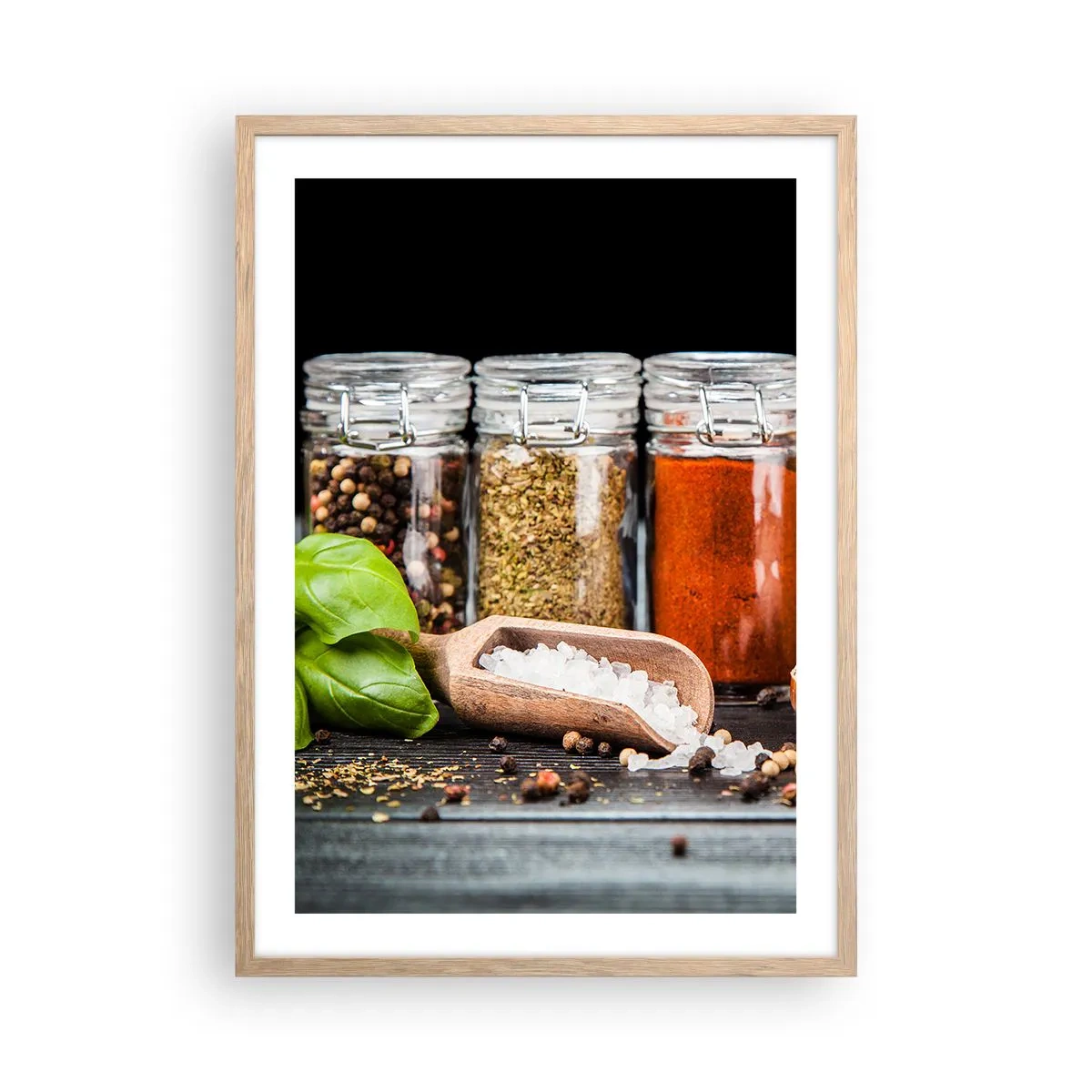 Poszter világos tölgy keretben - Hogy az életnek legyen íze - 50x70 cm