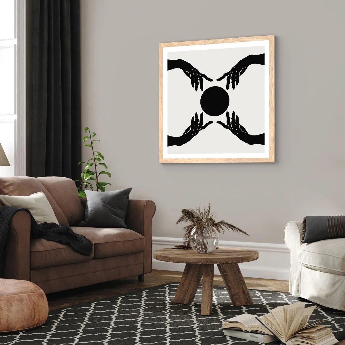 Poszter világos tölgy keretben - Egy titkos jel - 40x40 cm