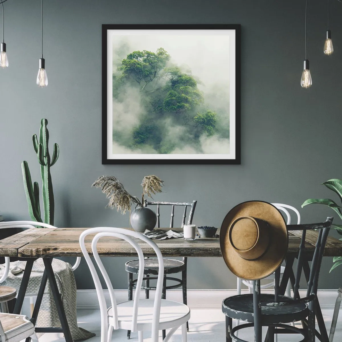 Poszter fehér keretben - Ködbe burkolózva - 40x40 cm
