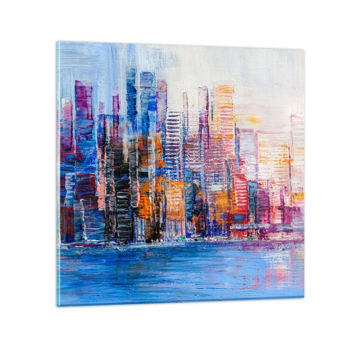 Üveg kép - Egy vidám metropolisz - 30x30 cm