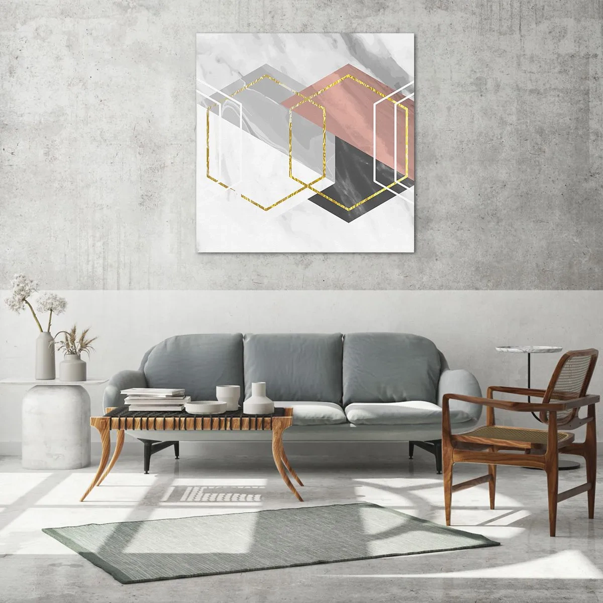 Üveg kép - Lánc kompozíciója - 70x70 cm