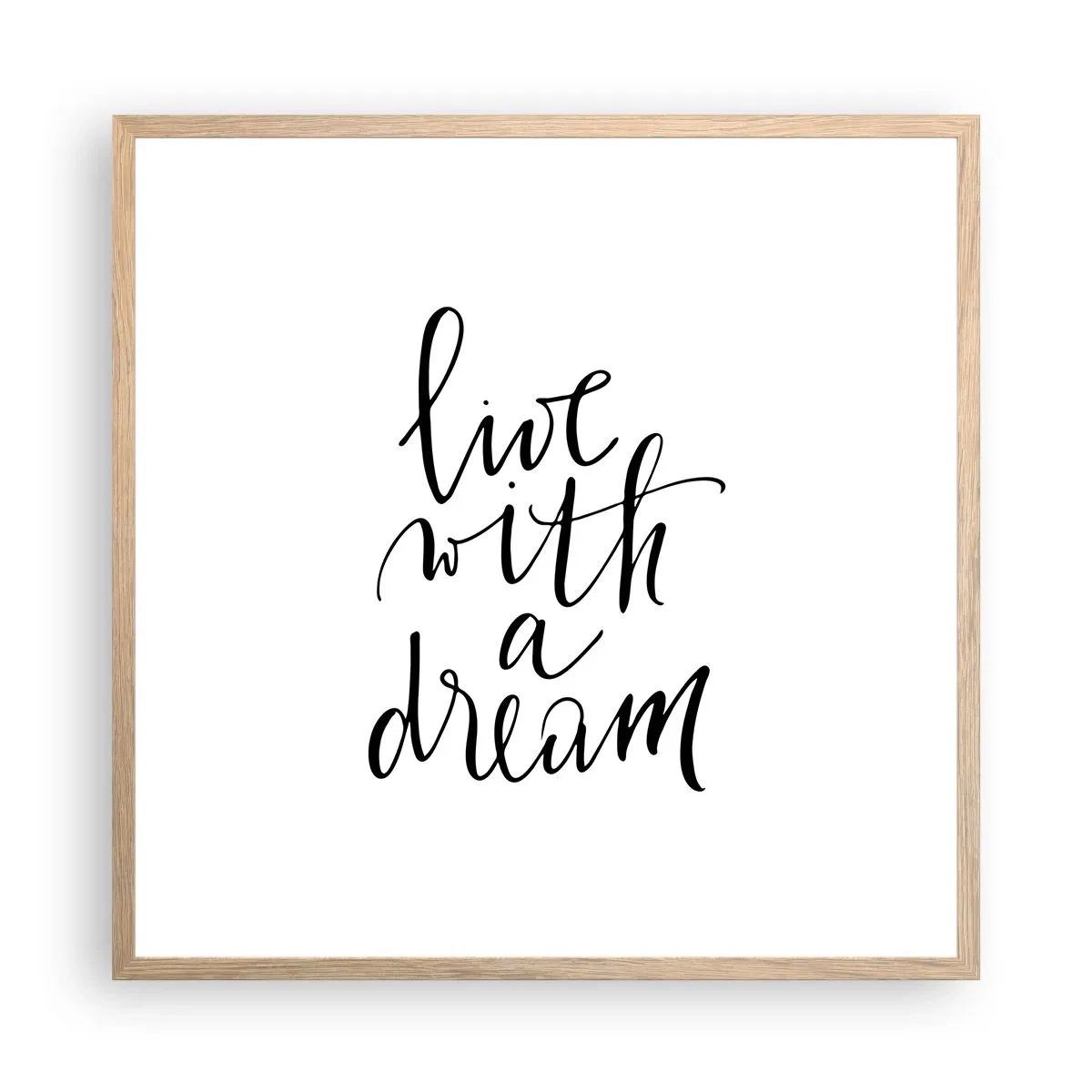 Poszter világos tölgy keretben - Természetesen - 60x60 cm