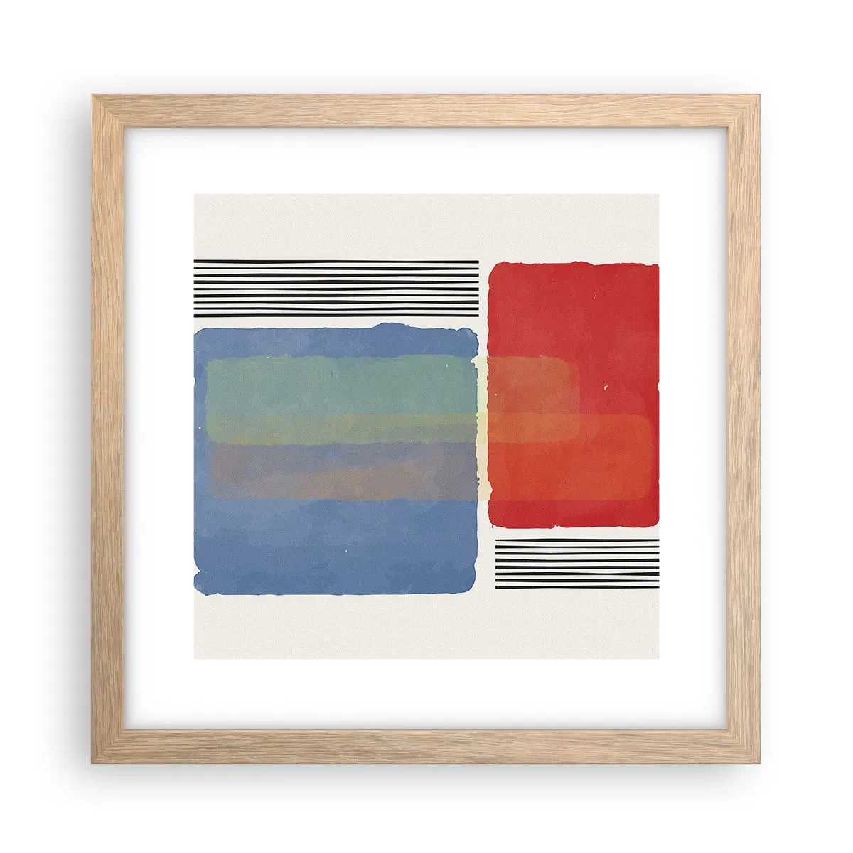 Poszter világos tölgy keretben - A geometria szelleme és betűje - 30x30 cm