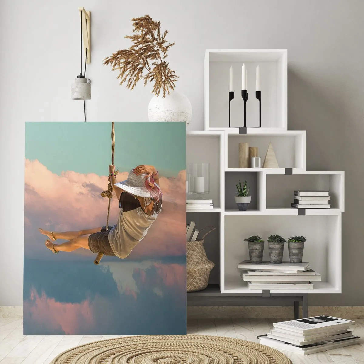 Üveg kép - Szórakozás a fellegekben - 80x120 cm