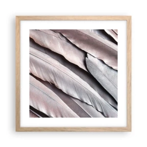 Poszter világos tölgy keretben - Rózsaszín ezüstben - 40x40 cm