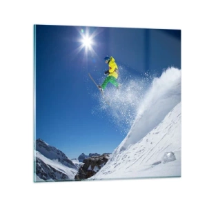 Üveg kép - Tánc a hegyekkel - 60x60 cm