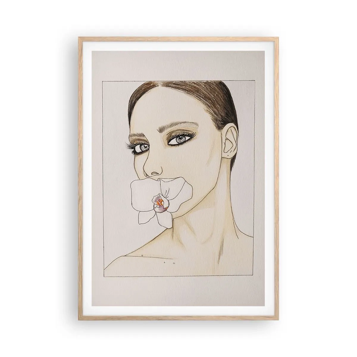 Poszter világos tölgy keretben - Az elegancia és a szépség szimbóluma - 70x100 cm