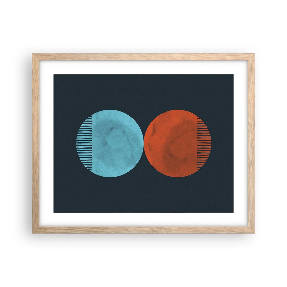 Poszter világos tölgy keretben - Csak a geometria? - 50x40 cm