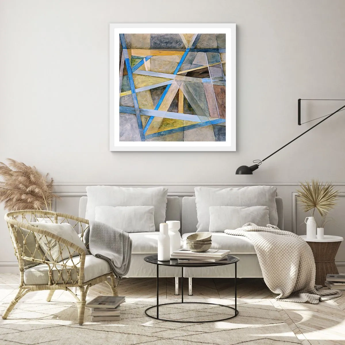 Poszter fekete keretben - Egyenesen vagy átlósan? - 40x40 cm