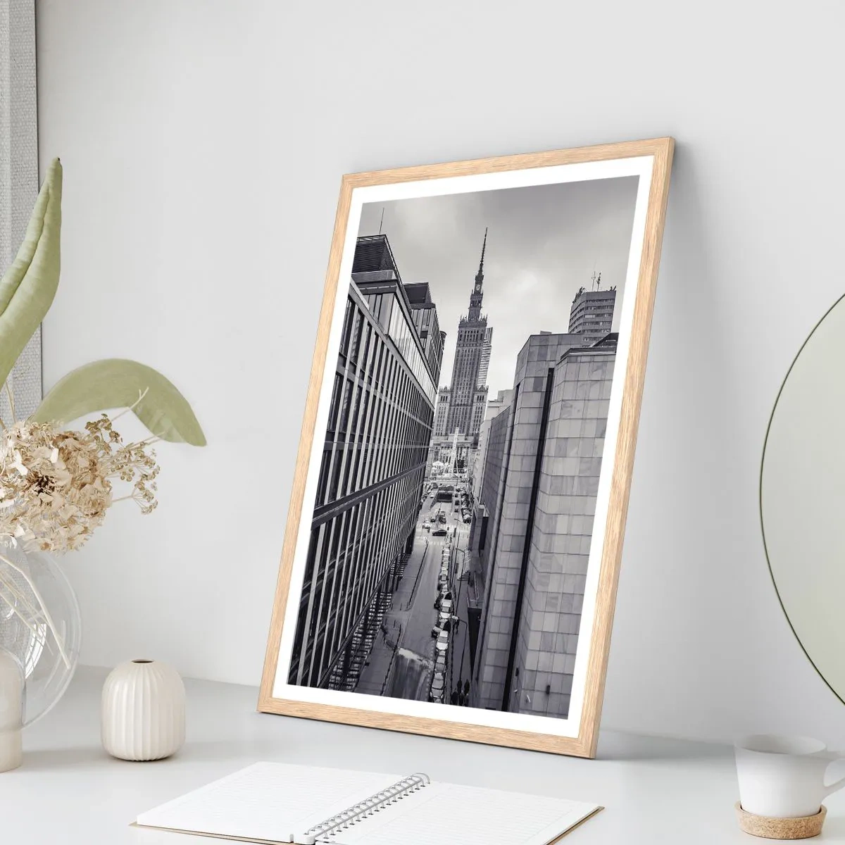 Poszter világos tölgy keretben - Varsói völgy - 70x100 cm