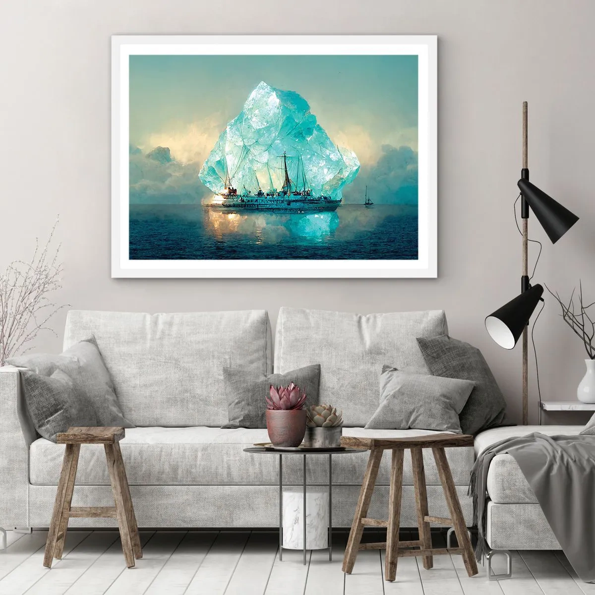 Poszter fekete keretben - Sarkvidéki gyémánt - 100x70 cm