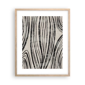 Poszter világos tölgy keretben - Vonalak csobbanása - 40x50 cm