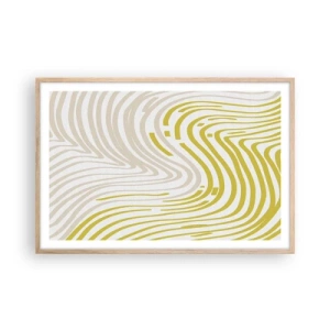 Poszter világos tölgy keretben - Kompozíció szelíd kanyarral - 91x61 cm