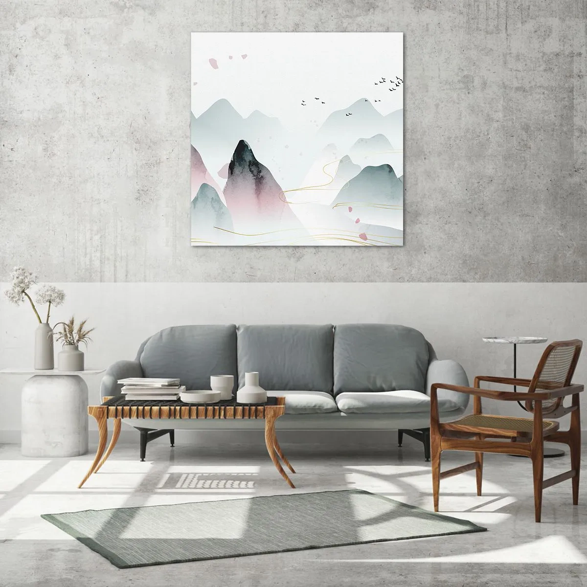 Üveg kép - A csúcsok fölött - 50x50 cm