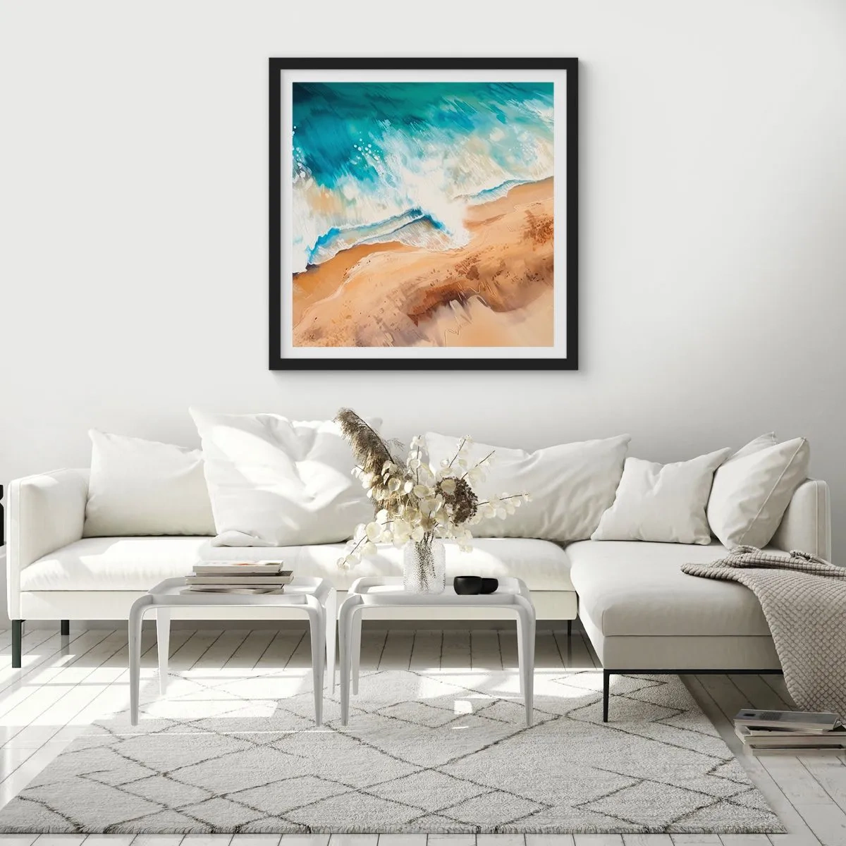 Poszter fehér keretben - Visszatérő hullám - 30x30 cm