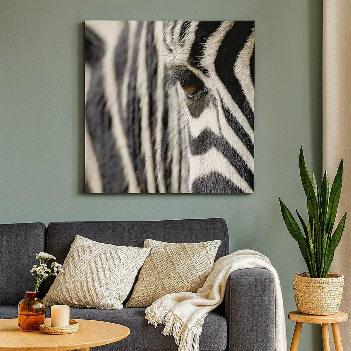 Vászonkép - Csíkos portré - 30x30 cm