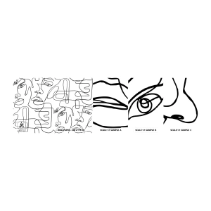 Fotótapéta Minta Öntapadós Deluxe Sticker - Összegabalyodott érzelmekben - Arcok, Vonal, Szemek - 100x30 cm