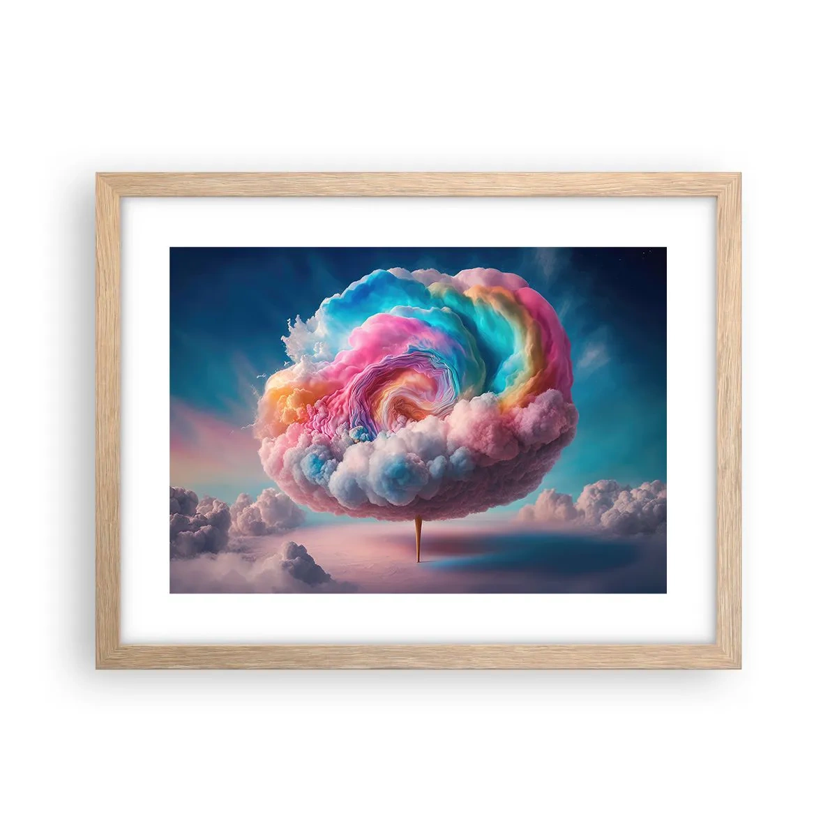 Poszter világos tölgy keretben - Álom egy vidámparkról - 40x30 cm