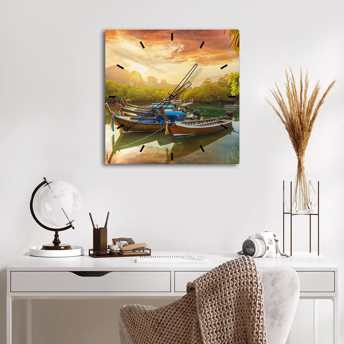 Falióra, Óra - Egy dolgos nap előtt - 40x40 cm