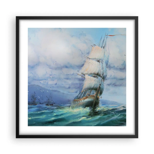 Poszter fehér keretben - Segítő szeleket kívánunk - 50x50 cm