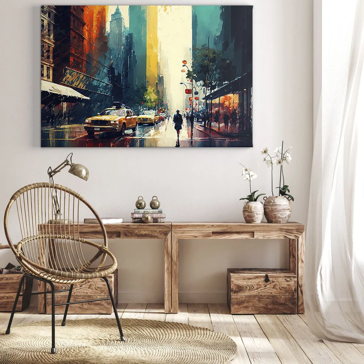Vászonkép - New York - itt még az eső is színes. - 70x50 cm
