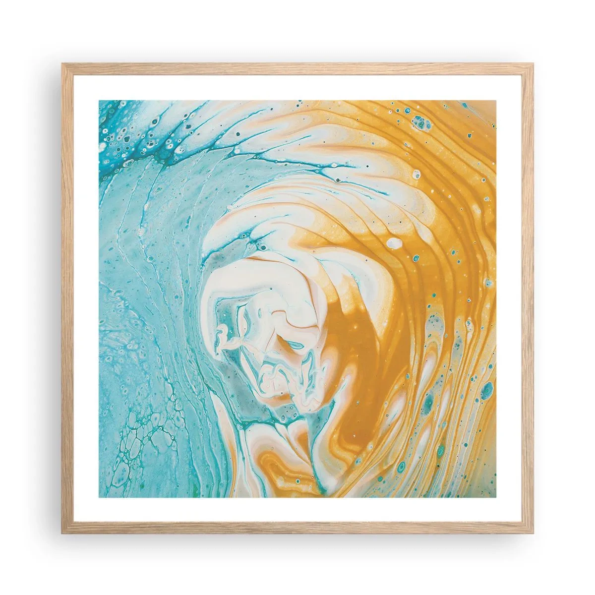 Poszter világos tölgy keretben - Pasztell örvény - 60x60 cm