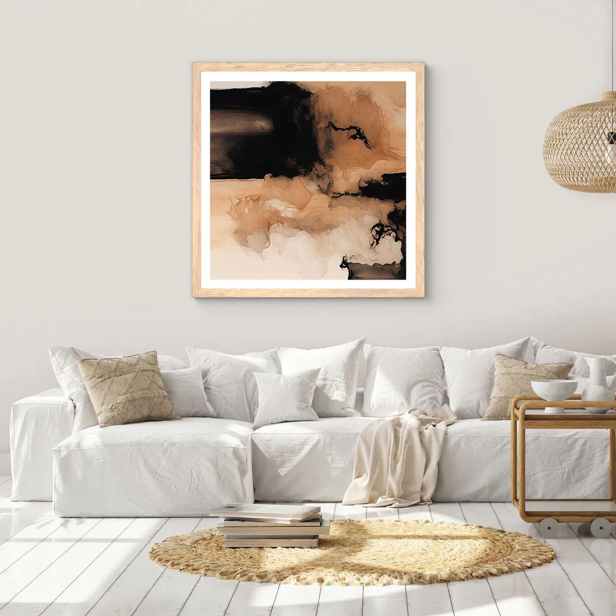 Poszter világos tölgy keretben - Egy érdekes absztrakció - 30x30 cm
