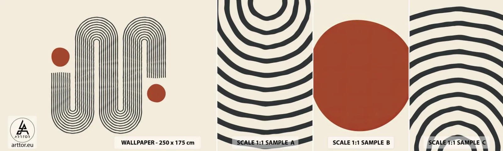 Fotótapéta Minta Öntapadós Deluxe Sticker - Elejétől végéig - Absztrakció, Grafika, Minimalizmus - 100x30 cm