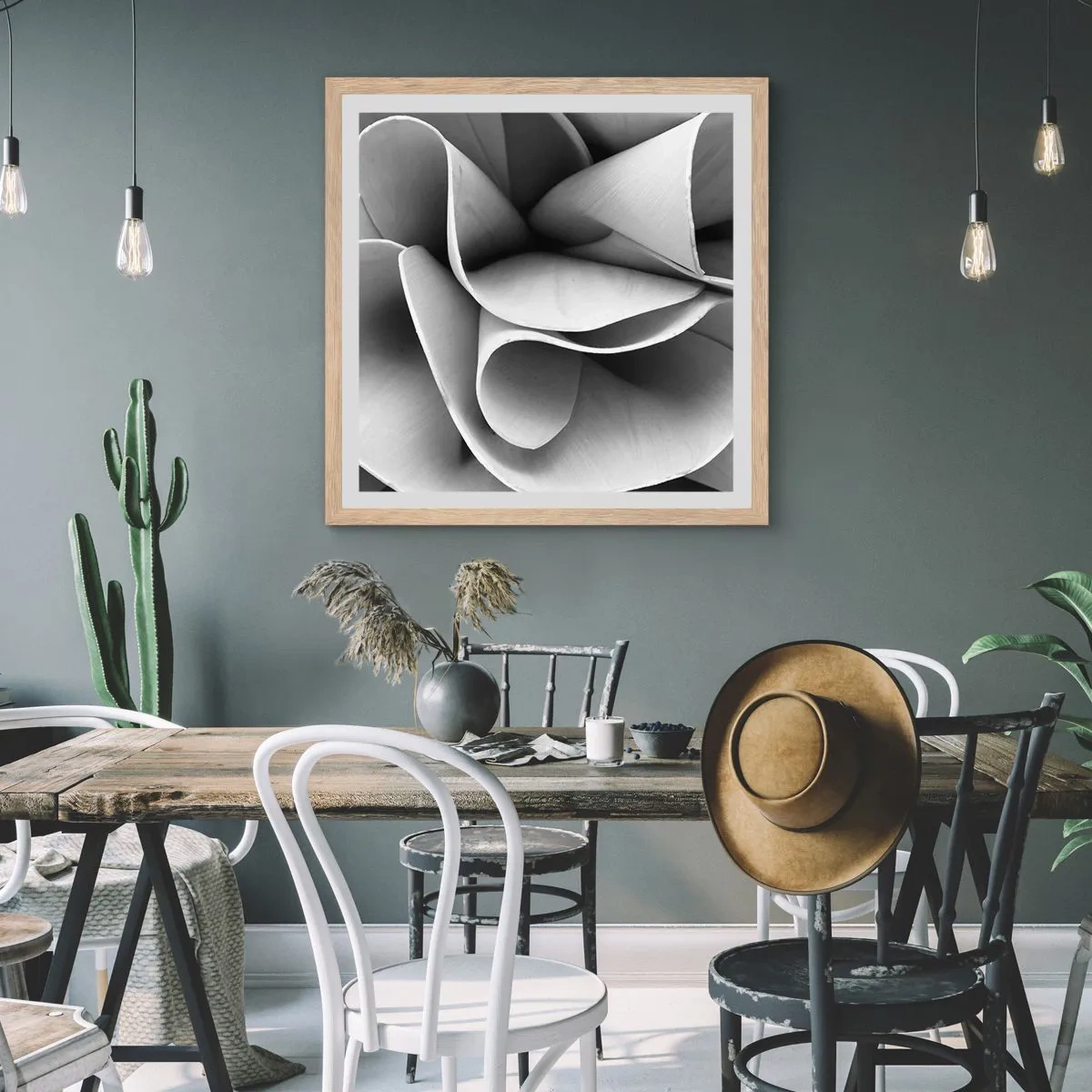 Poszter világos tölgy keretben - Az űrben történik - 50x50 cm