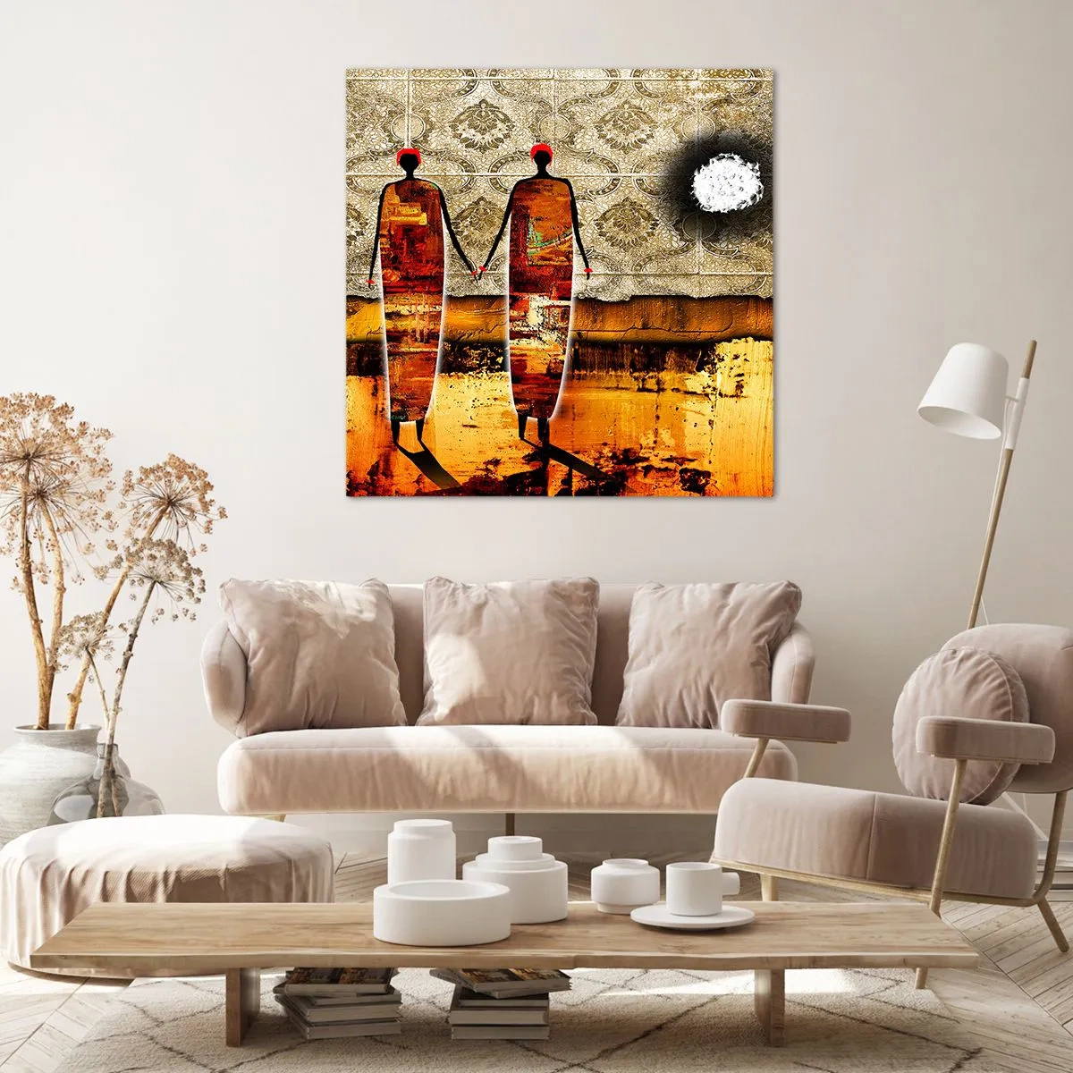 Vászonkép - Etnikai összetétel Afrika színeiben - 70x70 cm