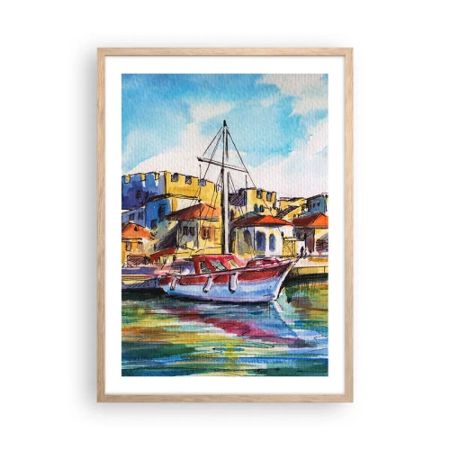 Poszter világos tölgy keretben - Szivárványos délután - 50x70 cm