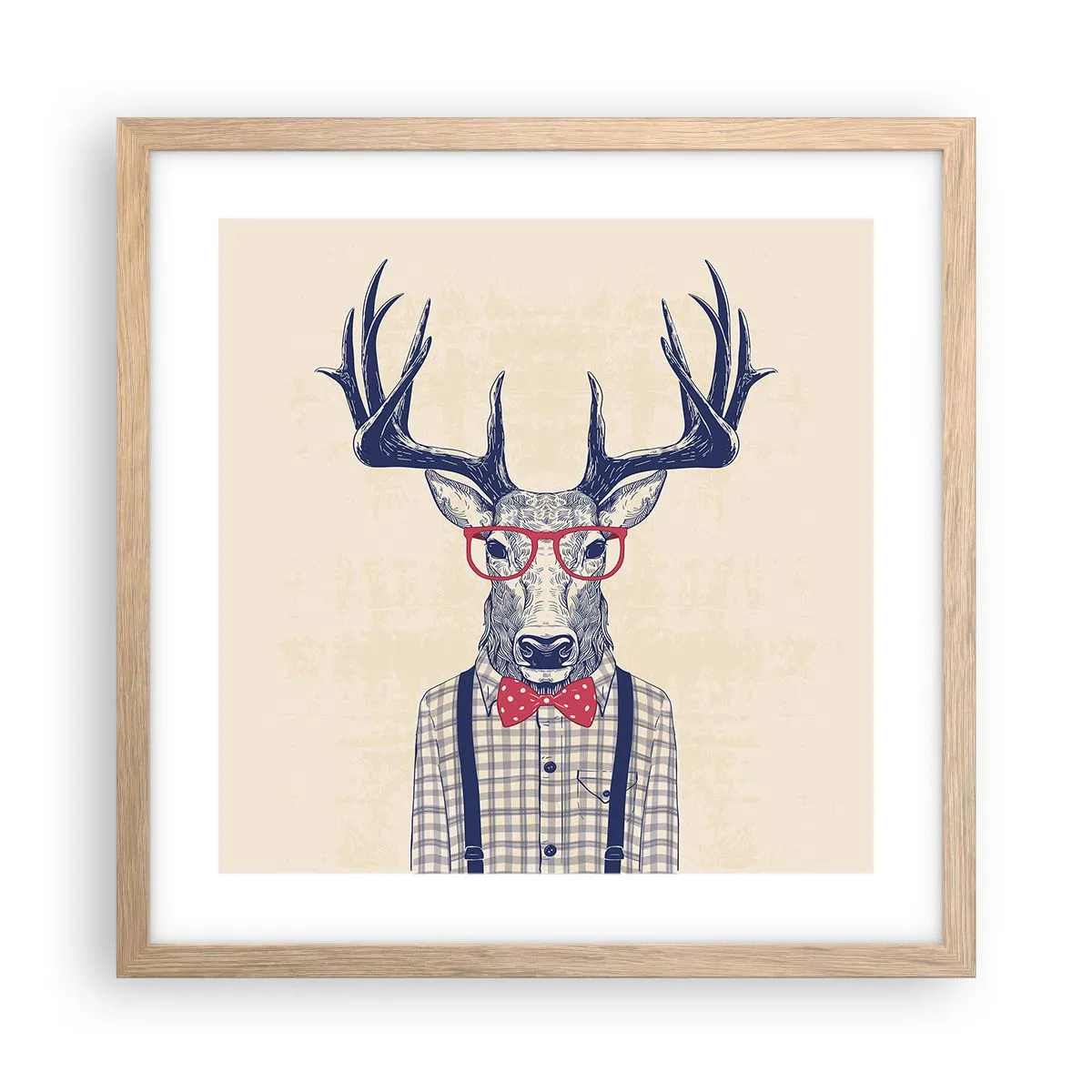 Poszter világos tölgy keretben - Mókás extravagancia - 40x40 cm