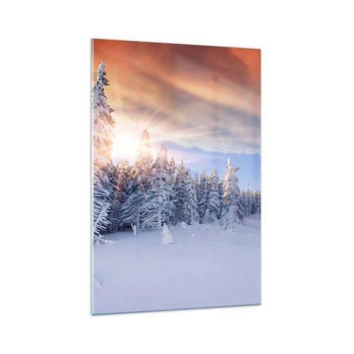 Üveg kép - A természet havas látványa - 70x100 cm