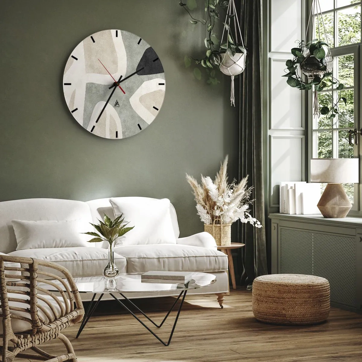 Falióra, Óra - Kompozíció fekete témával - 40x40 cm