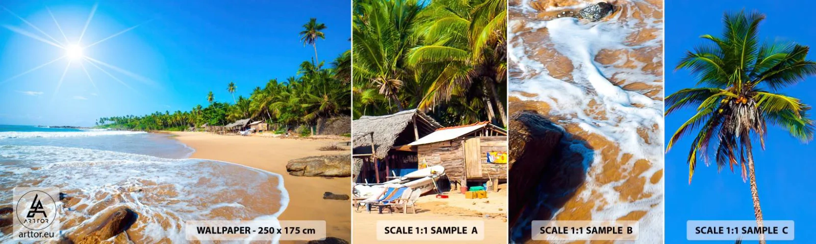 Fotótapéta Minta Öntapadós Deluxe Sticker - Egy egzotikus hely a számodra - Tájkép, Tenger, Paradise Beach - 100x30 cm