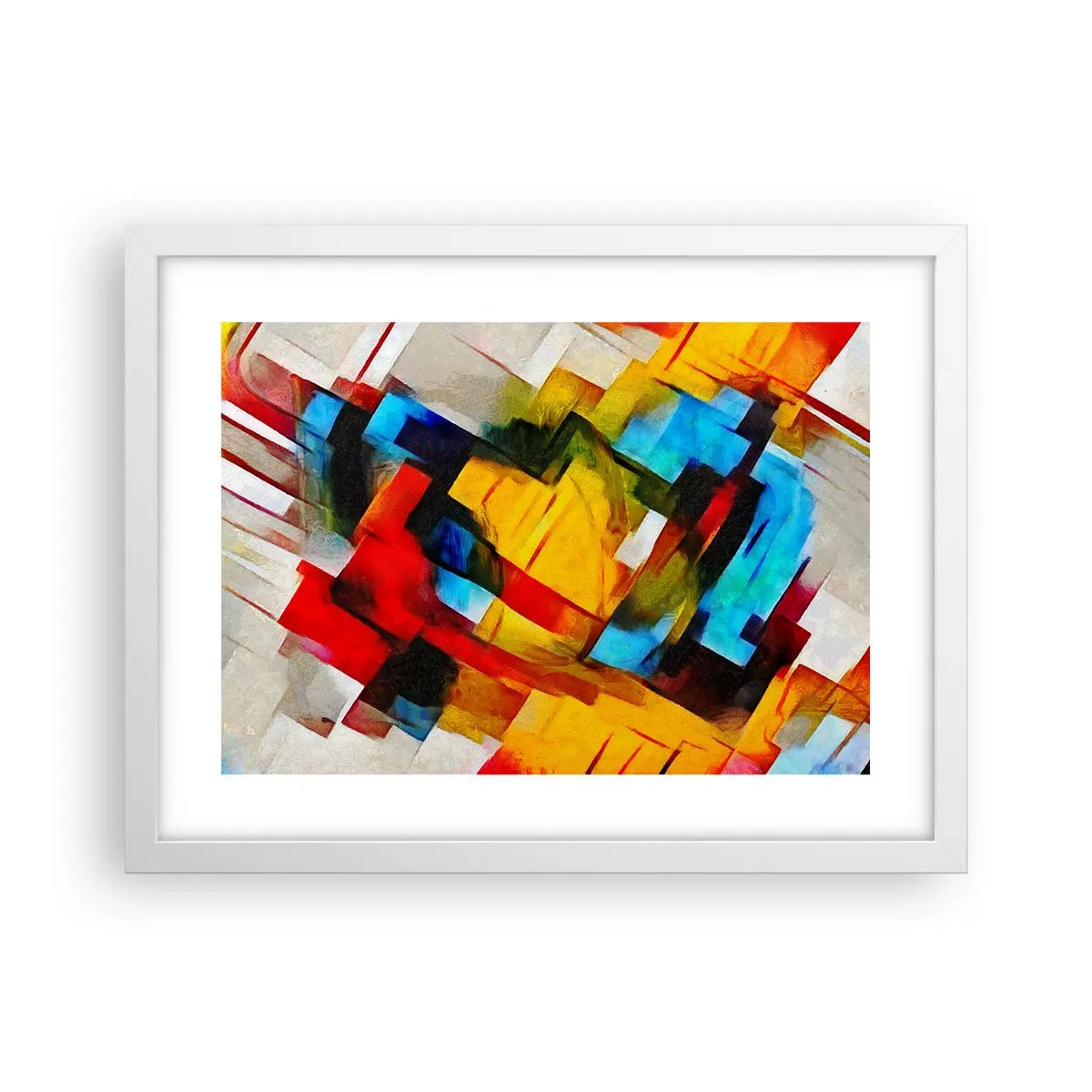 Poszter fekete keretben - Többszínű réteges - 40x30 cm