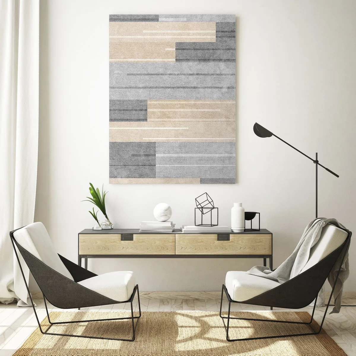 Üveg kép - Kompozíció: tartsa a függőlegeset - 50x70 cm