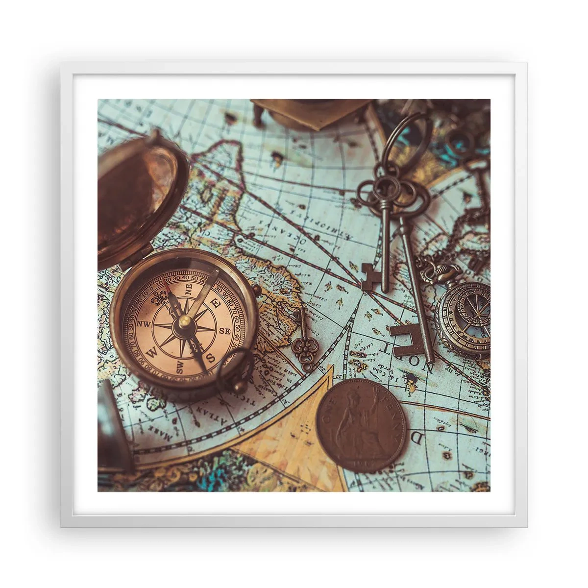 Poszter fekete keretben - A kalandvágynak - 60x60 cm