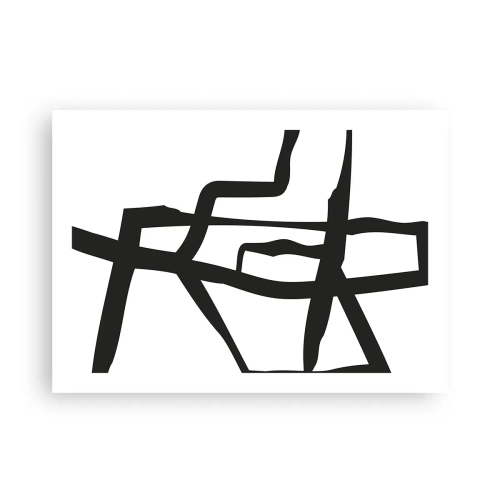 Poszter - Fekete-fehér konstrukció - 70x50 cm