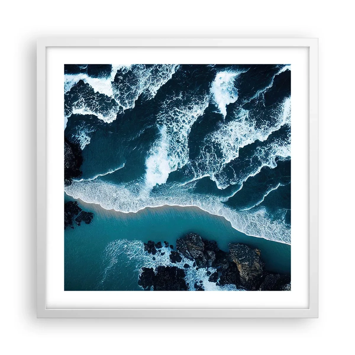 Poszter fekete keretben - Hullámokba burkolózva - 50x50 cm