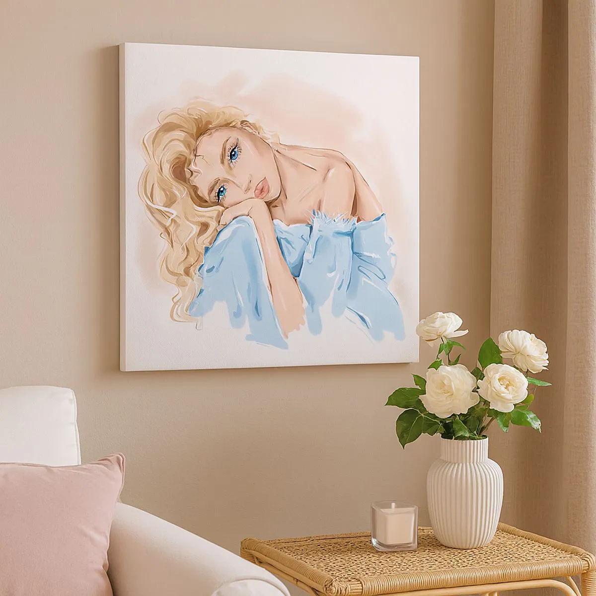 Vászonkép - Álmodozó a kékben - 30x30 cm