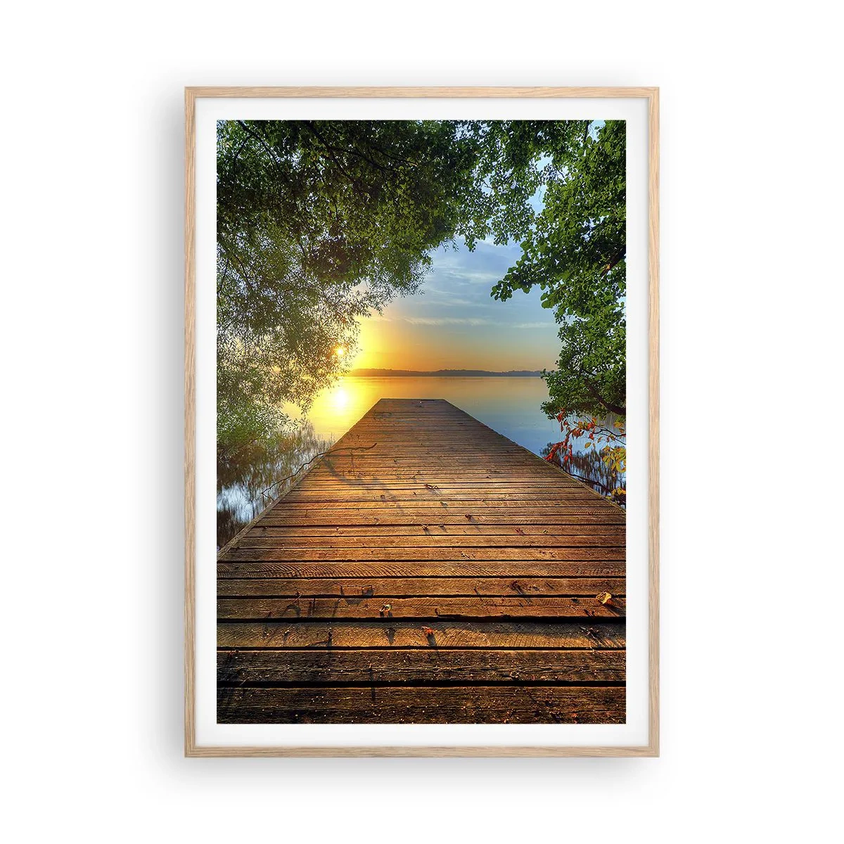 Poszter világos tölgy keretben - Ne siess, ülj le - 70x100 cm