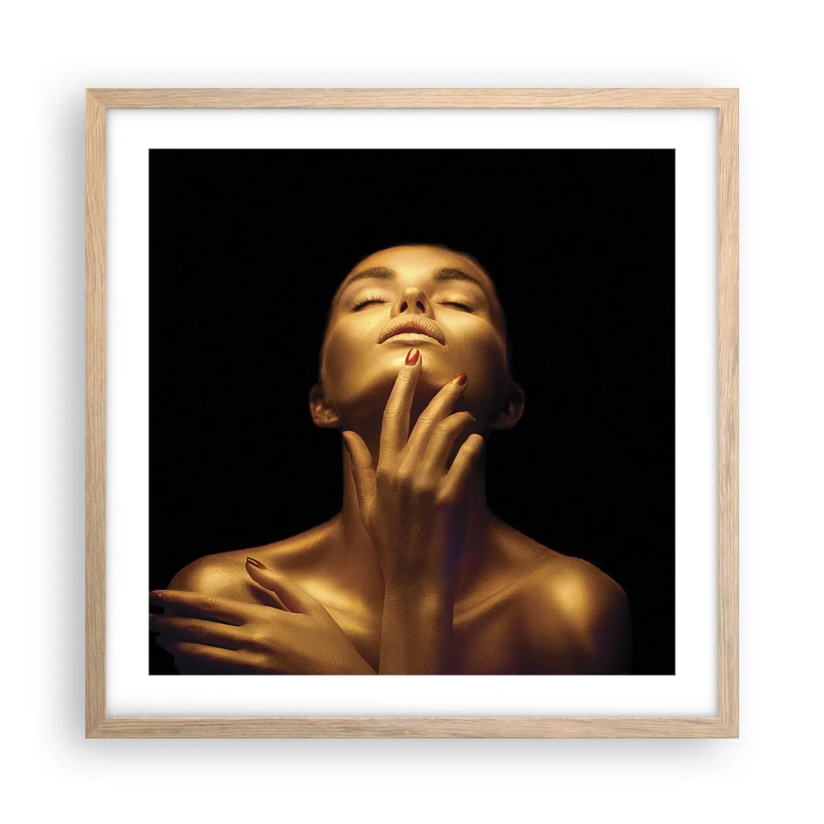 Poszter világos tölgy keretben - Mint az arany selyem - 50x50 cm