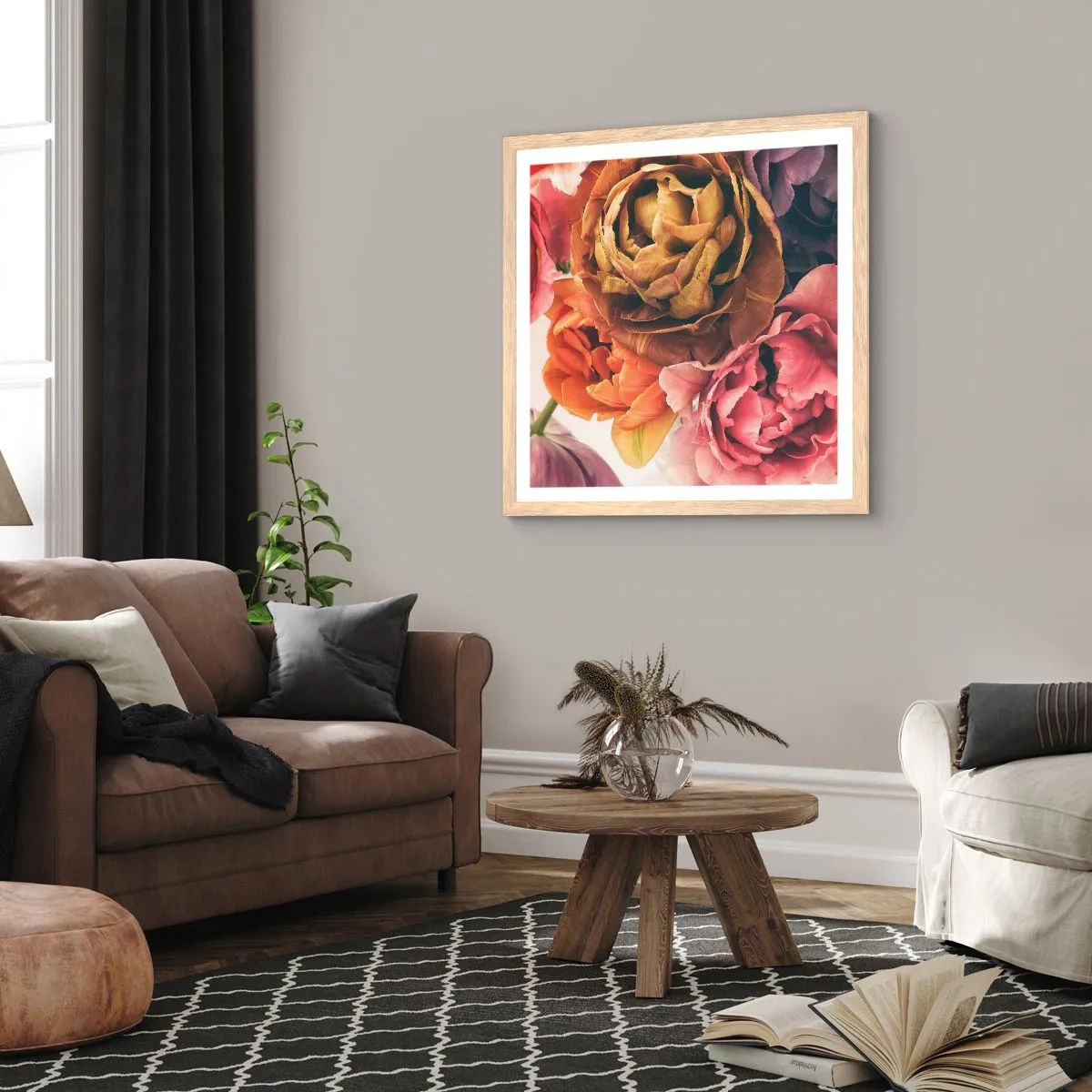 Poszter világos tölgy keretben - Az élet ünnepe - 50x50 cm