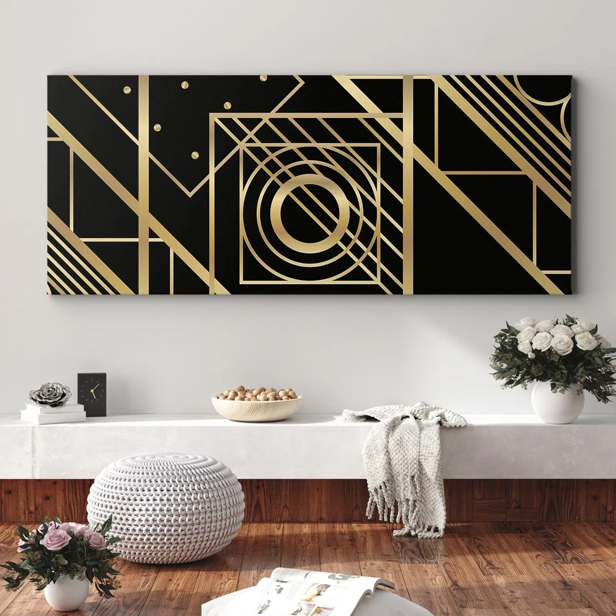 Vászonkép - Arany geometria - 120x50 cm