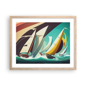 Poszter világos tölgy keretben - Közelről és személyesen az elemekkel - 50x40 cm