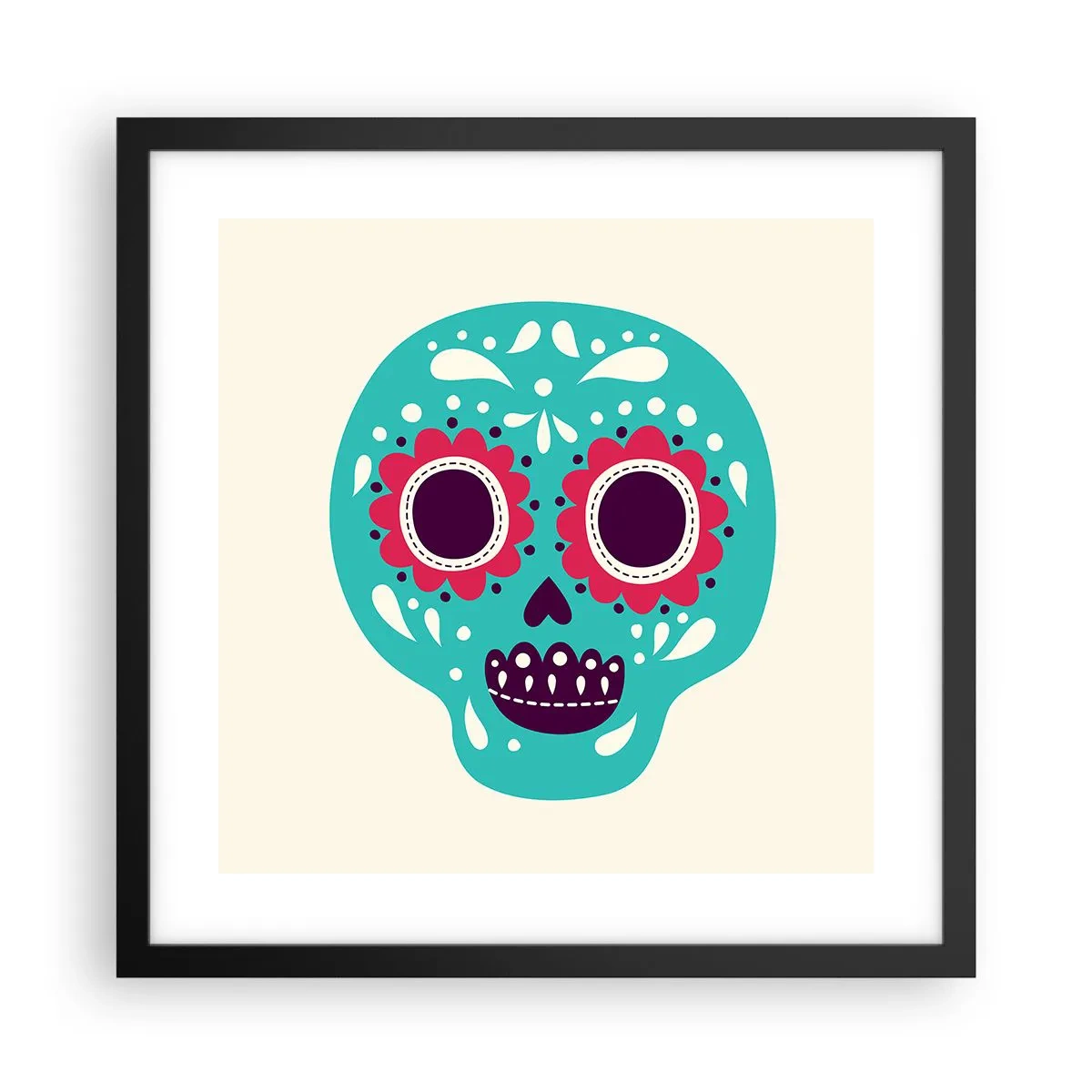 Poszter fehér keretben - Az élet - szórakozás a halálig - 40x40 cm