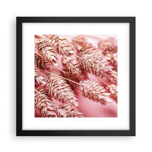 Poszter fehér keretben - Rózsaszín virágos kaszkád - 30x30 cm